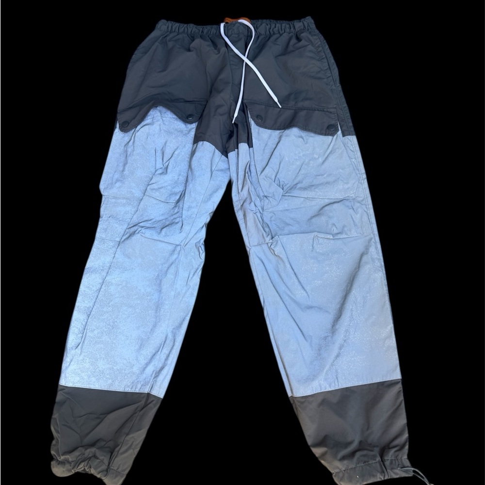 Men's silver metallic and Gray Pants